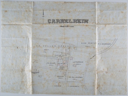 Detailed map of the German Quarter neighborhood, "Carmelheim"