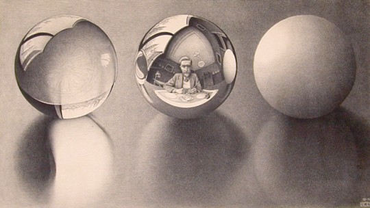 Maurits Cornelius Escher, 1898-1972 

Three Balls, 1946 

Lithograph 

Gift of the artist 

 
