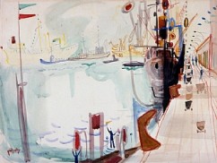 Nahum Gutmann, 1898-1980 

Haifa Port, 1950  

Water colors on paper