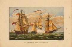 The battle between frigate "Shannon" and the American frigate "Chesapeake" - near the harbour of Boston 
