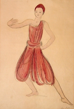 אוגוסט רודן, 1917-1840 

רקדנית קמבודית, 1906 

צבעי מים ועפרון על נייר 

מתנת מר לואיס גוטמן