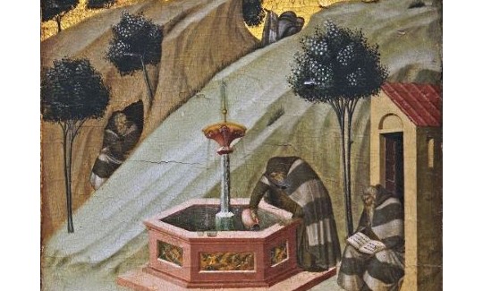 Pietro Lorenzetti, Monks at the Eliyahu Spring
