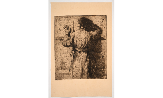 At the Wailing Wall, 1905 Soft-ground etching