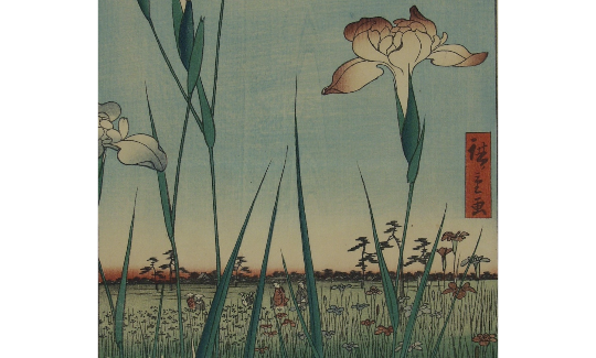 Utagawa Hiroshige, Horikiri Iris Garden (detail