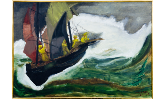 Mané-Katz (1894-1962), Fishing Boat in a Storm
