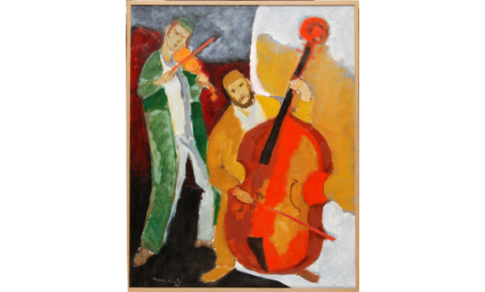 Two Klezmers, c. 1960, Oil on canvas, Photo: Haifa