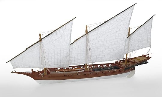 Chebec - Mediterranean warship1735, SpainWood and