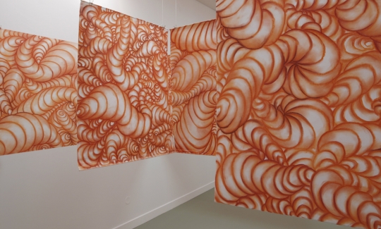 Flow, 2006 (installation detail), soft pastel o
