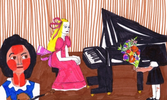 Encore, 2008, pen and markers on paper, 20 x 29