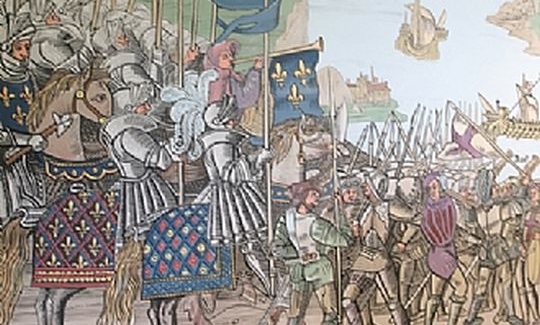 נחיתת הצלבנים בדמייט, תחריט