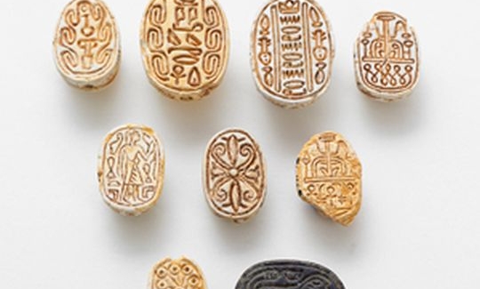 Scarabs from a Hyksos tomb, stone, steatite, 2nd