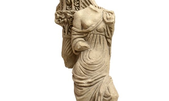 Muse, from a sarcophagus, Marble, Roman period