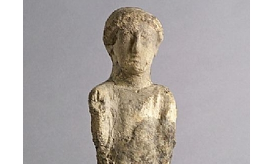 Deity bestowing benediction - figurine, pottery