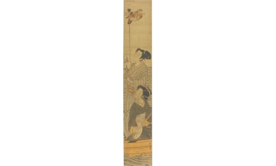 Isoda Koryusai, Entertainers on a boat, ca. 1775