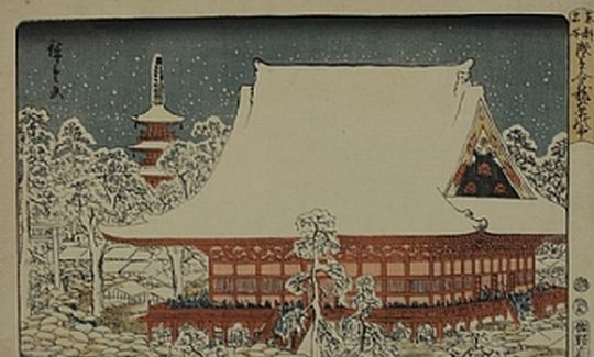 Ando Hiroshige, Kinryusan Temple in Snow, Asakusa