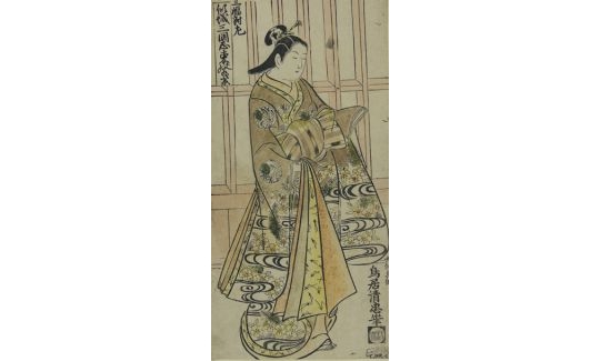 Torii Kiyotada, Wakamurasaki of Edo, hand-coloured