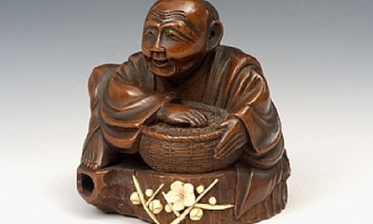 Gyokkei, Katabori Netsuke, Hanasaka-Jiji, late