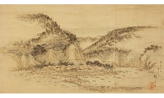 Ando Hiroshige, Yumoto in Hakone, hanging scroll