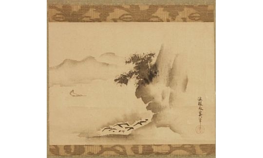 Kano Yasunobu, Landscape, hanging scroll, ink o