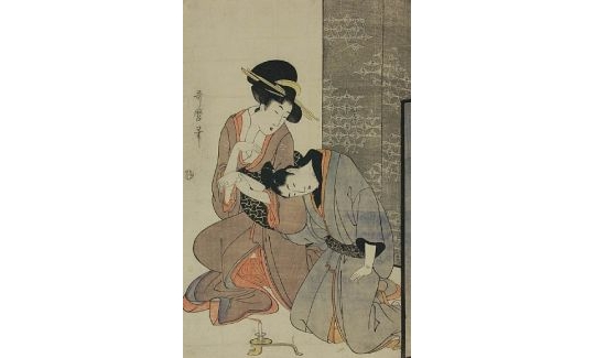 Kitagawa Utamaro, Courtesan with Client Resting