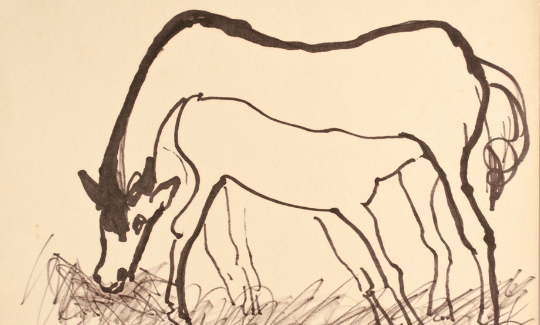 Mané-Katz Mare with Foal, ca. 1940sInk on paper