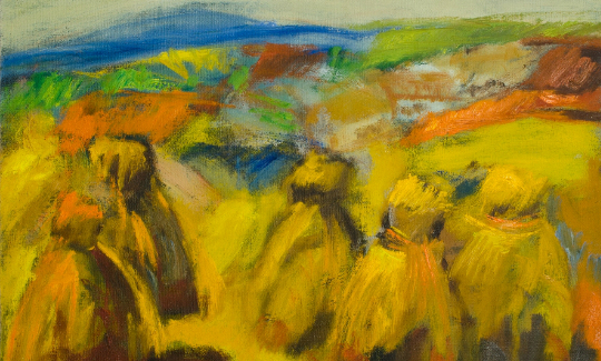 Mané-Katz Landscape with Haystacks, 1950sOil o