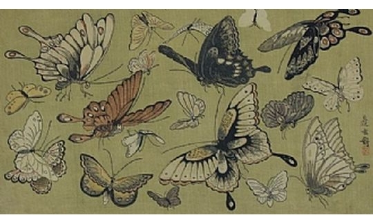Hengentai, Butterflies, mid 19th c., woodblock