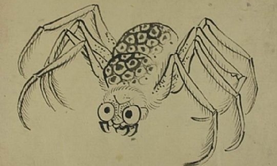 Katsushika Hokusai, Spider, drawing, ink on pape