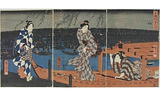 Ando Hiroshige, (Pleasure Girls) Enjoying the Cool