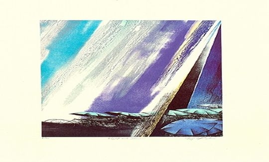 Kuroda Shigeki, Light and Shower, etching