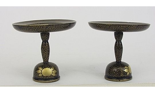 Pair of long-stemmed serving stands, late 19th c