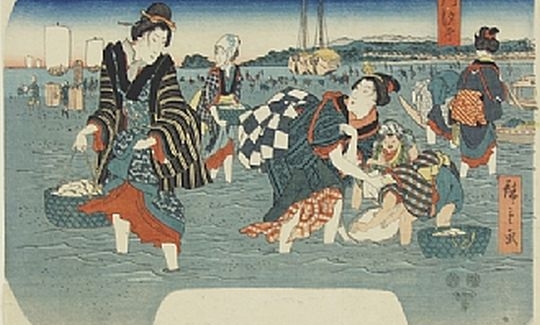 Ando Hiroshige, Gathering Shellfish, from the