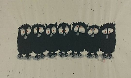 Akiyama Iwao, Colleagues, 1999, woodblock pri