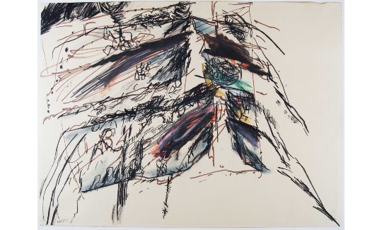 Composition, 1970Ink, colored chalk, oil crayo