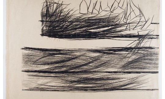 Composition (View of the Carmel), 1950sBlack chalk