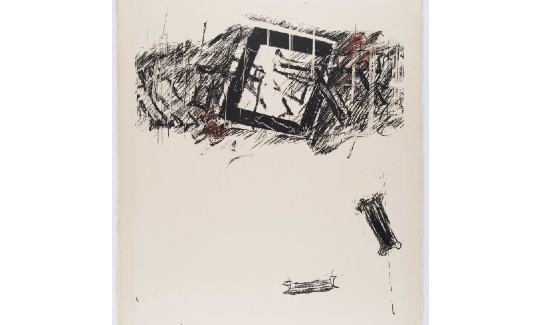 Above Ground, 1976Lithograph, colored chalk, and